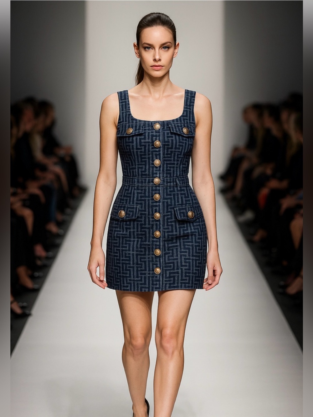Mulla Jean Dress with Gold Buttons